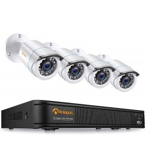 Kit de vigilância por vídeo FHD 1080P H.265+ - Câmara de vigilância exterior de 2 MP com gravador DVR HD 1080P 8CH