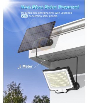 Solar Buitenlamp met Bewegingssensor [228LED/3 Modi] Solar Buitenlamp met Afstandsbediening