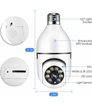 Binnen WiFi bewakingscamera, Outdoor WiFi 360 Graden Bulb Camera